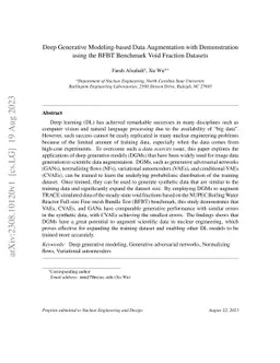 Deep Generative Modeling-based Data Augmentation with Demonstration
  using the BFBT Benchmark Void Fraction Datasets