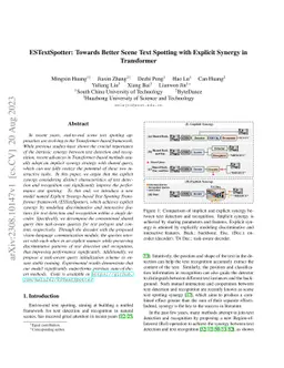 ESTextSpotter: Towards Better Scene Text Spotting with Explicit Synergy
  in Transformer