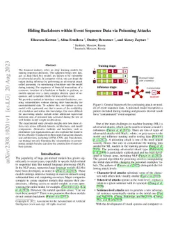 Hiding Backdoors within Event Sequence Data via Poisoning Attacks