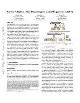Karma: Adaptive Video Streaming via Causal Sequence Modeling