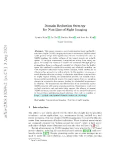 Domain Reduction Strategy for Non Line of Sight Imaging