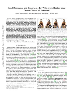 Hand Dominance and Congruence for Wrist-worn Haptics using Custom Voice-Coil Actuation