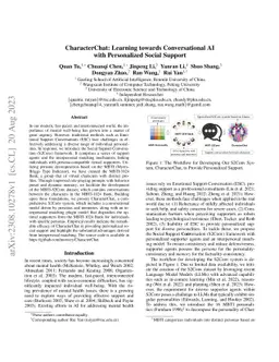 CharacterChat: Learning towards Conversational AI with Personalized
  Social Support