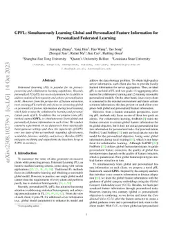GPFL: Simultaneously Learning Global and Personalized Feature
  Information for Personalized Federated Learning