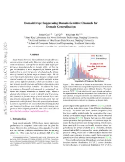 DomainDrop: Suppressing Domain-Sensitive Channels for Domain
  Generalization