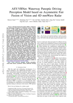 ASY-VRNet: Waterway Panoptic Driving Perception Model based on
  Asymmetric Fair Fusion of Vision and 4D mmWave Radar
