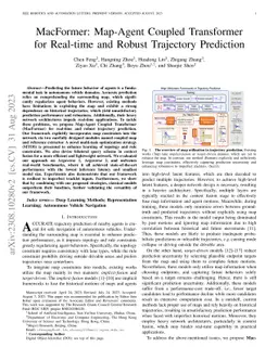 MacFormer: Map-Agent Coupled Transformer for Real-time and Robust
  Trajectory Prediction