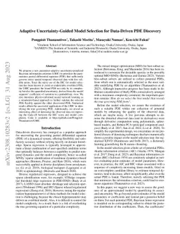 Adaptive Uncertainty-Guided Model Selection for Data-Driven PDE
  Discovery