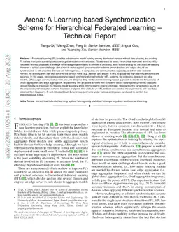 Arena: A Learning-based Synchronization Scheme for Hierarchical
  Federated Learning--Technical Report