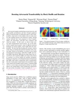 Boosting Adversarial Transferability by Block Shuffle and Rotation