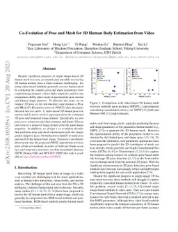 Co-Evolution of Pose and Mesh for 3D Human Body Estimation from Video
