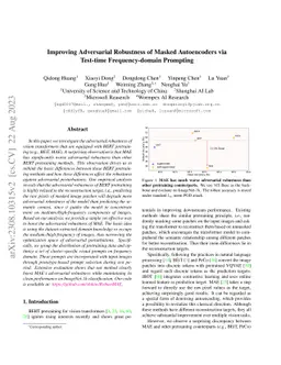 Improving Adversarial Robustness of Masked Autoencoders via Test-time
  Frequency-domain Prompting