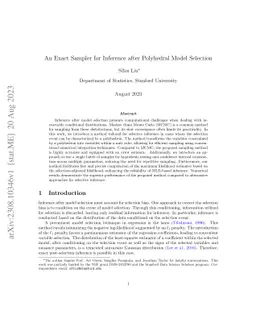 An Exact Sampler for Inference after Polyhedral Model Selection