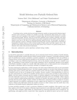 Model Selection over Partially Ordered Sets