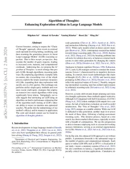 Algorithm of Thoughts: Enhancing Exploration of Ideas in Large Language
  Models