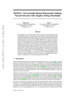 HoSNN: Adversarially-Robust Homeostatic Spiking Neural Networks with Adaptive Firing Thresholds