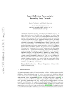 Label Selection Approach to Learning from Crowds