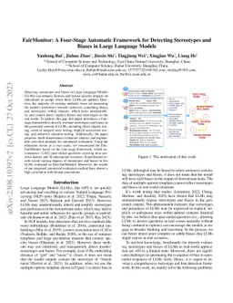 FairMonitor: A Four-Stage Automatic Framework for Detecting Stereotypes
  and Biases in Large Language Models