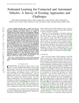 Federated Learning for Connected and Automated Vehicles: A Survey of
  Existing Approaches and Challenges