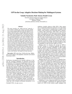 GPT-in-the-Loop: Adaptive Decision-Making for Multiagent Systems
