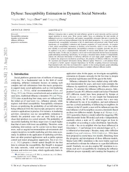 DySuse: Susceptibility Estimation in Dynamic Social Networks