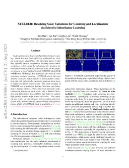 STEERER: Resolving Scale Variations for Counting and Localization via
  Selective Inheritance Learning