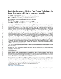 Exploring Parameter-Efficient Fine-Tuning Techniques for Code Generation
  with Large Language Models