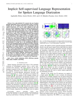 Implicit Self-supervised Language Representation for Spoken Language
  Diarization