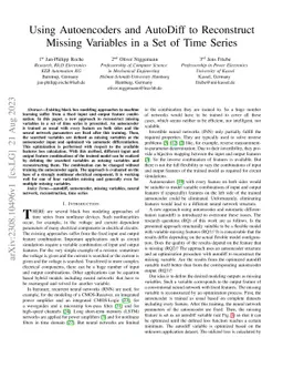 Using Autoencoders and AutoDiff to Reconstruct Missing Variables in a
  Set of Time Series