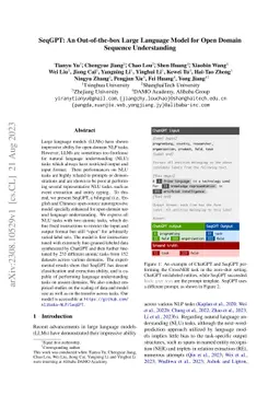 SeqGPT: An Out-of-the-box Large Language Model for Open Domain Sequence
  Understanding