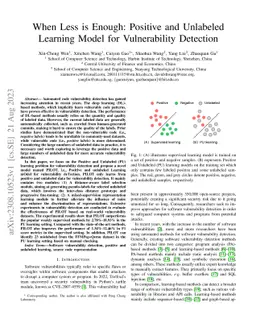 When Less is Enough: Positive and Unlabeled Learning Model for
  Vulnerability Detection