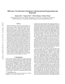 SRFormer: Text Detection Transformer with Incorporated Segmentation and
  Regression