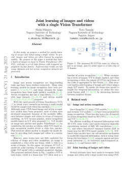 Joint learning of images and videos with a single Vision Transformer
