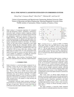 Real-time Monocular Depth Estimation on Embedded Systems