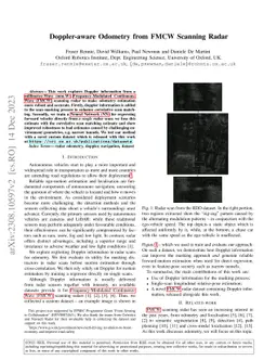 Doppler-aware Odometry from FMCW Scanning Radar