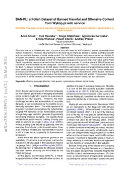 BAN-PL: a Novel Polish Dataset of Banned Harmful and Offensive Content
  from Wykop.pl web service