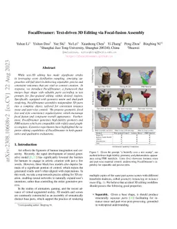 FocalDreamer: Text-driven 3D Editing via Focal-fusion Assembly