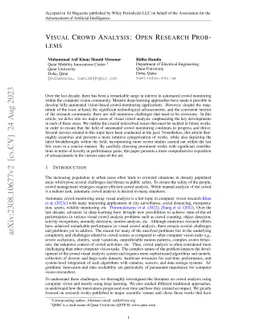 Visual Crowd Analysis: Open Research Problems