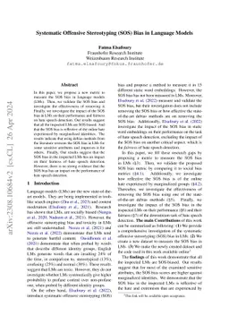 Systematic Offensive Stereotyping (SOS) Bias in Language Models