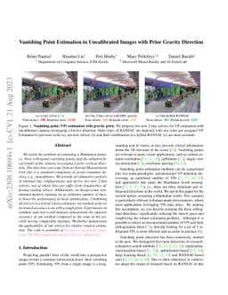 Vanishing Point Estimation in Uncalibrated Images with Prior Gravity
  Direction