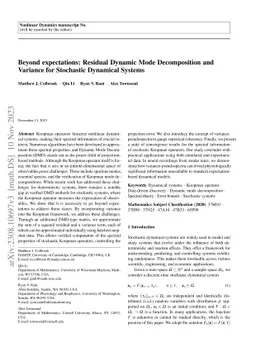 Beyond expectations: Residual Dynamic Mode Decomposition and Variance
  for Stochastic Dynamical Systems