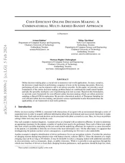 Cost-Efficient Online Decision Making: A Combinatorial Multi-Armed Bandit Approach