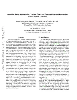 Sampling From Autoencoders' Latent Space via Quantization And
  Probability Mass Function Concepts