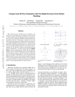 Unsupervised 3D Pose Estimation with Non-Rigid Structure-from-Motion
  Modeling