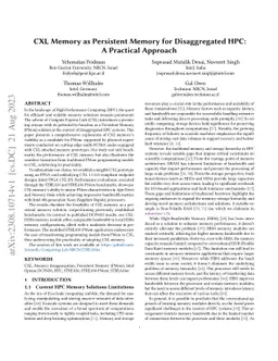 CXL Memory as Persistent Memory for Disaggregated HPC: A Practical
  Approach
