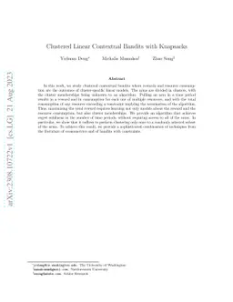 Clustered Linear Contextual Bandits with Knapsacks