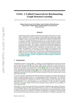UGSL: A Unified Framework for Benchmarking Graph Structure Learning