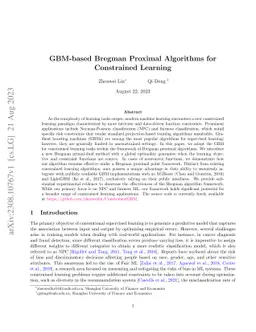 GBM-based Bregman Proximal Algorithms for Constrained Learning