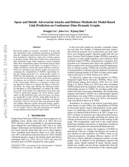Spear and Shield: Adversarial Attacks and Defense Methods for
  Model-Based Link Prediction on Continuous-Time Dynamic Graphs