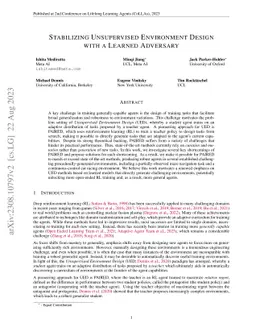 Stabilizing Unsupervised Environment Design with a Learned Adversary
